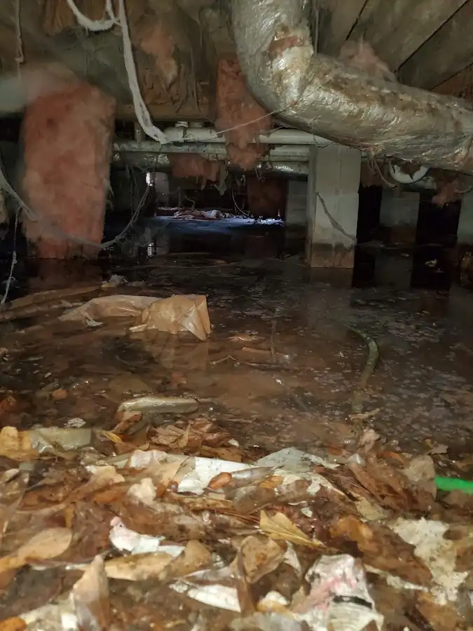 Crawl space flood assessment for Commercial Water Damage Restoration in Maine