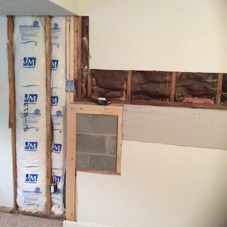 Wall insulation replacement during Contents Cleaning & Restoration in Maine